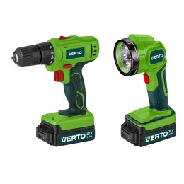 WIERTARKO-WKRĘTARKA AKUMULATOROWA 2 x 20V, LI-ION/1.5AH, WALIZKA + LATARKA