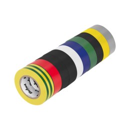 KOM PLET TAŚM IZOLACYJNYCH KLEJĄCYCH REBEL (10 SZT. - 0,13 MM x 19 MM x 20 YD) MIx KOLORÓW