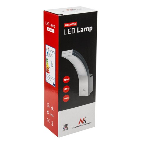 LAM PA ELEWACYJNA LED MACLEAN, 800LM, IP54, 10W, BARWA NATURALNA BIAŁA (4000K), KOLOR SREBRNY, MCE343 S LAM PA ELEWACYJNA LED MACLEAN, 800LM, IP54, 10W, BARWA NATURALNA BIAŁA (4000K), KOLOR SREBRNY, MCE343 S