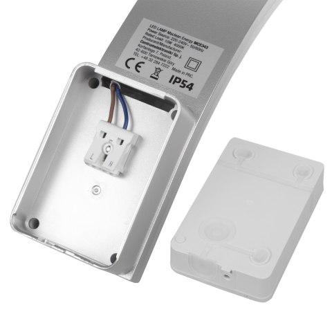 LAM PA ELEWACYJNA LED MACLEAN, 800LM, IP54, 10W, BARWA NATURALNA BIAŁA (4000K), KOLOR SREBRNY, MCE343 S LAM PA ELEWACYJNA LED MACLEAN, 800LM, IP54, 10W, BARWA NATURALNA BIAŁA (4000K), KOLOR SREBRNY, MCE343 S