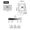 NAŚWIETLACZ LED Z CZUJNIKIEM RUCHU MACLEAN, SLIM 30W, 2400LM, BARWA CIE PŁA BIAŁA (3000K), IP44, MCE630 WW PIR