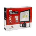 NAŚWIETLACZ LED Z CZUJNIKIEM RUCHU MACLEAN, SLIM 50W, 4000LM, BARWA ZIMNA BIAŁA (6000K), IP44, MCE650 CW PIR