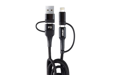 KABEL USB USB-C 3W1 I PHONE LIGHTNING USB-C MICRO USB 1 M UC-15 AMIO-02547 KABEL USB USB-C 3W1 I PHONE LIGHTNING USB-C MICRO USB 1 M UC-15 AMIO-02547