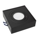 O PRAWA  PODTYNKOWA, TUBA LED MACLEAN, OCZKO, SPOT, DLA MR16/GU10, KOLOR CZARNY, 94x94x32MM, KWADRATOWA, ALU, MCE464 B