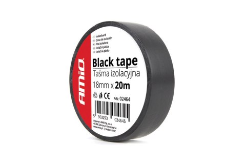 TAŚMA IZOLACYJNA SZKOT CZARNA PCV 18MM x 20M AMIO-02464 TAŚMA IZOLACYJNA SZKOT CZARNA PCV 18MM x 20M AMIO-02464