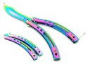 AG530B NÓŻ MOTYLEK BUTTERFLY RAINBOW