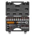 KLUCZ DYNAMOMETRYCZNY DWUKIERUNKOWY 1/4", 5-25NM, ZESTAW 21 SZT.