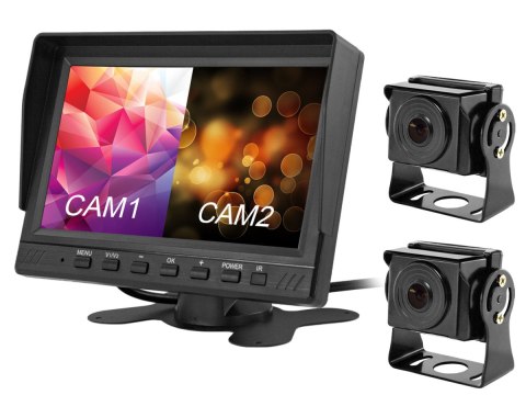 MONITOR SAMOCHODOWY LCD 7CALI AHD 4 PIN Z FUNKCJĄ REJESTRATORA 12V 24V ORAZ 2 KAMERY AHD MONITOR SAMOCHODOWY LCD 7CALI AHD 4 PIN Z FUNKCJĄ REJESTRATORA 12V 24V ORAZ 2 KAMERY AHD