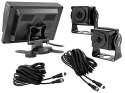 MONITOR SAMOCHODOWY LCD 7CALI AHD 4 PIN Z FUNKCJĄ REJESTRATORA 12V 24V ORAZ 2 KAMERY AHD