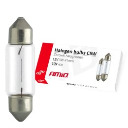 ŻARÓWKI HALOGENOWE C5W FESTOON 41MM 12V 10 SZT. AMIO-02554
