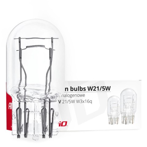 ŻARÓWKI HALOGENOWE T20 W21/5W W3x16q 10 SZT. AMIO-02552 ŻARÓWKI HALOGENOWE T20 W21/5W W3x16q 10 SZT. AMIO-02552