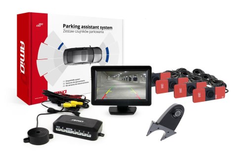 ZESTAW CZUJNIKÓW PARKOWANIA TFT01 4,3" Z KAMERĄ HD-502-IR 4 SENSORY CZARNE WEWNĘTRZNE ZESTAW CZUJNIKÓW PARKOWANIA TFT01 4,3" Z KAMERĄ HD-502-IR 4 SENSORY CZARNE WEWNĘTRZNE