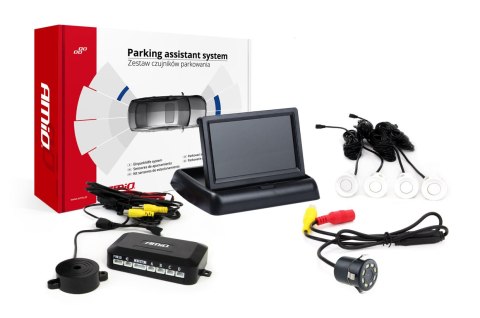 ZESTAW CZUJNIKÓW PARKOWANIA TFT02 4,3" Z KAMERĄ HD-308-LED 4 SENSORY BIAŁE ZESTAW CZUJNIKÓW PARKOWANIA TFT02 4,3" Z KAMERĄ HD-308-LED 4 SENSORY BIAŁE