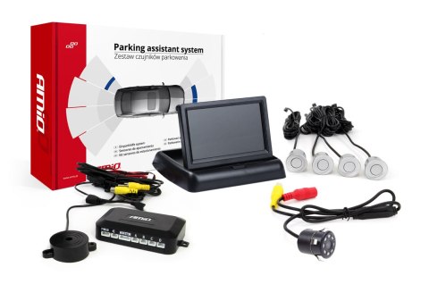 ZESTAW CZUJNIKÓW PARKOWANIA TFT02 4,3" Z KAMERĄ HD-308-LED 4 SENSORY SREBRNE ZESTAW CZUJNIKÓW PARKOWANIA TFT02 4,3" Z KAMERĄ HD-308-LED 4 SENSORY SREBRNE