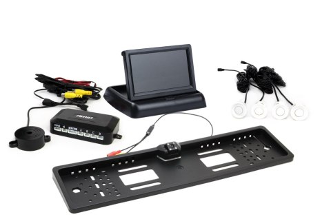 ZESTAW CZUJNIKÓW PARKOWANIA TFT02 4,3" Z KAMERĄ HD-402-LED 4 SENSORY BIAŁE ZESTAW CZUJNIKÓW PARKOWANIA TFT02 4,3" Z KAMERĄ HD-402-LED 4 SENSORY BIAŁE
