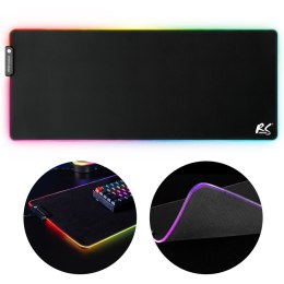 GAMINGOWA  PODKŁADKA  POD MYSZ KLAWIATURĘ Z  PODŚWIETLENIEM LED RGB NANORS, 800x300x4MM, RS705