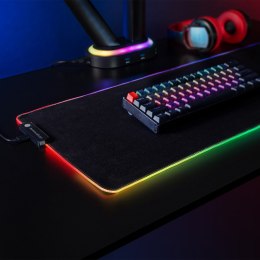 GAMINGOWA  PODKŁADKA  POD MYSZ KLAWIATURĘ Z  PODŚWIETLENIEM LED RGB NANORS, 800x300x4MM, RS705