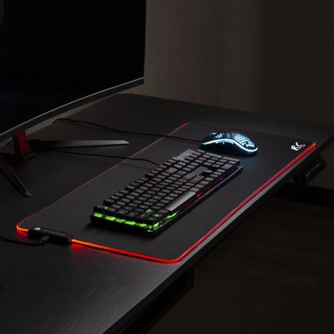 GAMINGOWA PODKŁADKA POD MYSZ KLAWIATURĘ Z PODŚWIETLENIEM LED RGB NANORS, 800x300x4MM, RS705 GAMINGOWA PODKŁADKA POD MYSZ KLAWIATURĘ Z PODŚWIETLENIEM LED RGB NANORS, 800x300x4MM, RS705