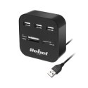 HUB USB 2.0 3  PORTOWY Z CZYTNIKIEM KART  PAMIĘCI
