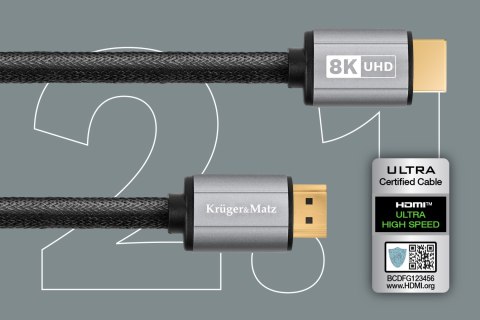 KABEL HDMI-HDMI 2.1 8K 3 M KRUGER&MATZ KABEL HDMI-HDMI 2.1 8K 3 M KRUGER&MATZ