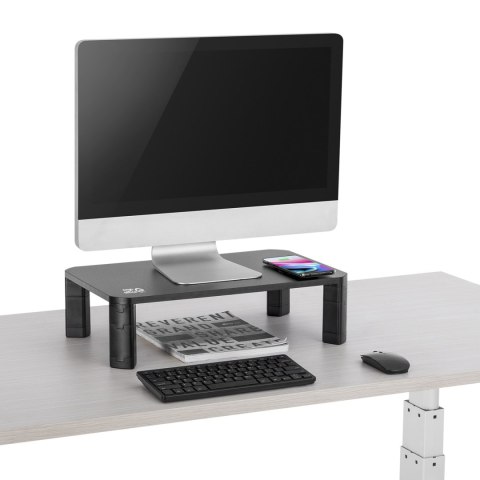PODSTAWKA STOLIK POD MONITOR ERGO OFFICE, REGULOWANA, Z ŁADOWARKĄ BEZ PRZEWODOWĄ QI, MAx 20KG, 17-32", ER-415 PODSTAWKA STOLIK POD MONITOR ERGO OFFICE, REGULOWANA, Z ŁADOWARKĄ BEZ PRZEWODOWĄ QI, MAx 20KG, 17-32", ER-415