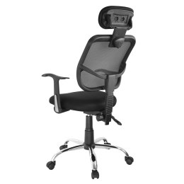 SIATKOWE ERGONOMICZNE KRZESŁO BIUROWE ERGO OFFICE, Z WYSOKIM O PARCIEM, REGULOWANY ZAGŁÓWEK, MAx 150KG, ER-413