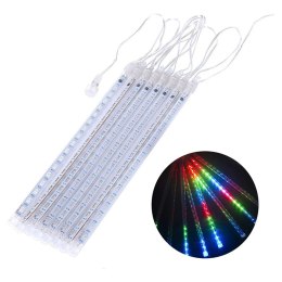 SOLARNE LAM PKI LED MACLEAN, 2,4M DŁUGOŚCII, 144 DIODY LED, 8 SO PLI RGB, TRYB O PADAJĄCYCH SO PLI, BATERIA LI 800MAH, MCE412