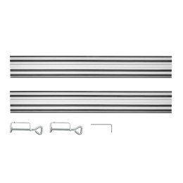 SZYNY  PROWADZĄCE 2 x 700 MM, ŁĄCZNIK, 2 ZACISKI