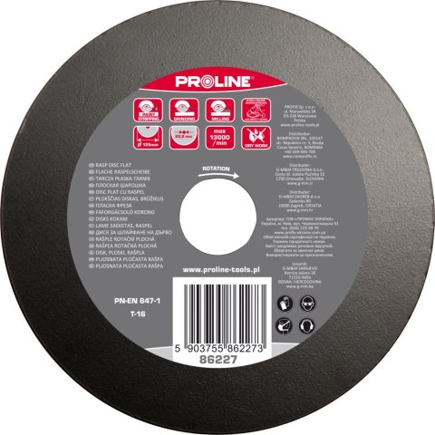 TARCZA PŁASKA TARNIK DROBNE ZĘBY TY P B 125MM PROLINE TARCZA PŁASKA TARNIK DROBNE ZĘBY TY P B 125MM PROLINE