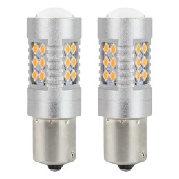 ŻARÓWKI LED CANBUS BAU15S  PY21W  POMARAŃCZOWA AMBER 12V 24V AMIO-02580