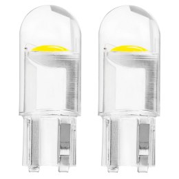 ŻARÓWKI LED STANDARD T10 W5W COB H PC 12V CLEAR WHITE AMIO-02645