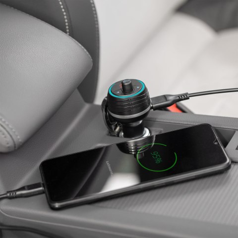 TRANSMITER SAMOCHODOWY FM Z FUNKCĄ BLUETOOTH I DWOMA GNIAZDAMI USB TRANSMITER SAMOCHODOWY FM Z FUNKCĄ BLUETOOTH I DWOMA GNIAZDAMI USB