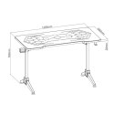 BIURKO GAMINGOWE RGB LED NANORS, CZARNE, DUŻE, 100KG MAx, WYSOKOŚĆ 760MM, RS163
