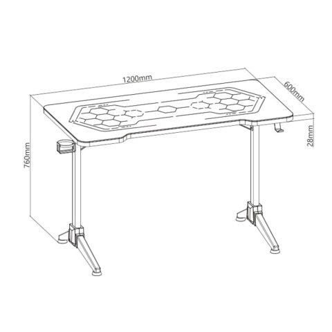 BIURKO GAMINGOWE RGB LED NANORS, CZARNE, DUŻE, 100KG MAx, WYSOKOŚĆ 760MM, RS163 BIURKO GAMINGOWE RGB LED NANORS, CZARNE, DUŻE, 100KG MAx, WYSOKOŚĆ 760MM, RS163