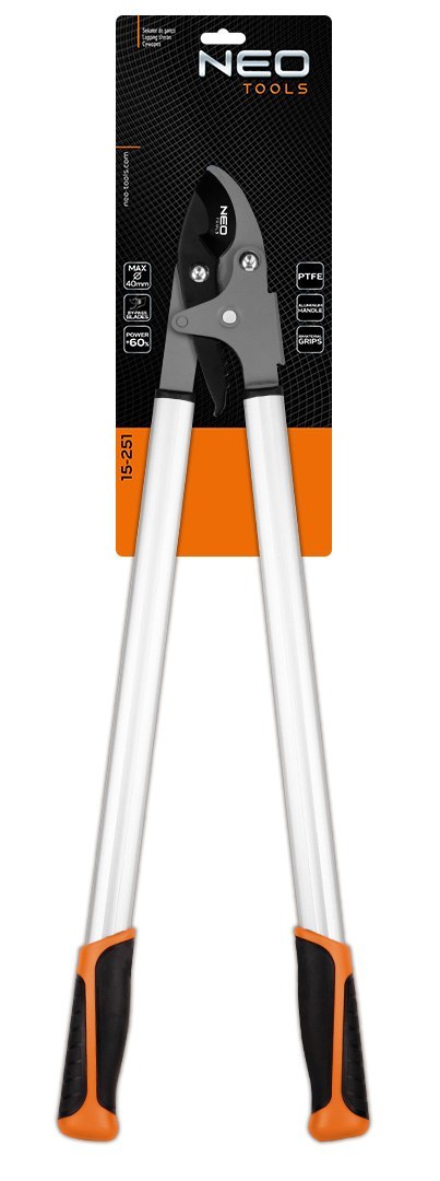 SEKATOR DO GAŁĘZI BY- PASS 765 MM, ZAKRES DO 40 MM, PRZEKŁADNIA ZWIĘKSZAJACA SIŁE NACISKU O 60% SEKATOR DO GAŁĘZI BY- PASS 765 MM, ZAKRES DO 40 MM, PRZEKŁADNIA ZWIĘKSZAJACA SIŁE NACISKU O 60%