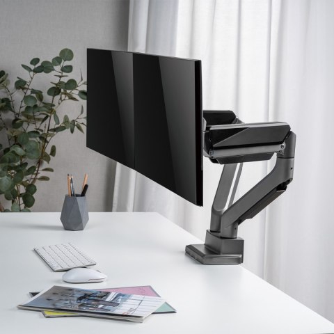 UCHWYT BIURKOWY NA DWA MONITORY UNIWERSALNY ERGO OFFICE, S PRĘŻYNA GAZOWA 17"-35" 15KG, VESA 75x75 / 100x100, ER-446 UCHWYT BIURKOWY NA DWA MONITORY UNIWERSALNY ERGO OFFICE, S PRĘŻYNA GAZOWA 17"-35" 15KG, VESA 75x75 / 100x100, ER-446