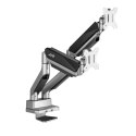 UCHWYT BIURKOWY NA DWA MONITORY UNIWERSALNY ERGO OFFICE, S PRĘŻYNA GAZOWA 17"-35" 15KG, VESA 75x75 / 100x100, ER-446