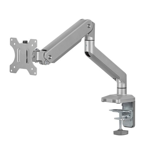 UCHWYT DO MONITORA ALUMINIOWY ZE S PRĘŻYNĄ GAZOWĄ ERGO OFFICE, PODWÓJNE RAMIĘ, VESA 75x75/100x100, 17"-32" 10 KG SREBRNY, ER-447 UCHWYT DO MONITORA ALUMINIOWY ZE S PRĘŻYNĄ GAZOWĄ ERGO OFFICE, PODWÓJNE RAMIĘ, VESA 75x75/100x100, 17"-32" 10 KG SREBRNY, ER-447