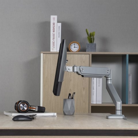 UCHWYT DO MONITORA ALUMINIOWY ZE S PRĘŻYNĄ GAZOWĄ ERGO OFFICE, PODWÓJNE RAMIĘ, VESA 75x75/100x100, 17"-32" 10 KG SREBRNY, ER-447 UCHWYT DO MONITORA ALUMINIOWY ZE S PRĘŻYNĄ GAZOWĄ ERGO OFFICE, PODWÓJNE RAMIĘ, VESA 75x75/100x100, 17"-32" 10 KG SREBRNY, ER-447