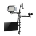 UCHWYT NA MONITOR MIKROFON KAMERĘ I NAŚWIETLACZ ALL-IN-ONE STUDIO NANORS, YOUTUBE, 17"-32", MAx. 9KG, RS164