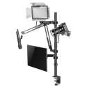 UCHWYT NA MONITOR MIKROFON KAMERĘ I NAŚWIETLACZ ALL-IN-ONE STUDIO NANORS, YOUTUBE, 17"-32", MAx. 9KG, RS164