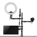 UCHWYT NA MONITOR MIKROFON KAMERĘ I NAŚWIETLACZ ALL-IN-ONE STUDIO NANORS, YOUTUBE, 17"-32", MAx. 9KG, RS164