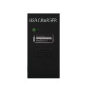 GNIAZDO USB Z ŁADOWARKĄ MACLEAN,  POJEDYNCZE, 1A, CZARNE, MCE727B
