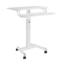 MOBILNA STACJA ROBOCZA Z REGULACJĄ WYSOKOŚCI I  PODWÓJNĄ  PLATFORMĄ ERGO OFFICE, DO  PRACY W  POZYCJI STOJĄCEJ, BIAŁA MAx. 8KG, MAx
