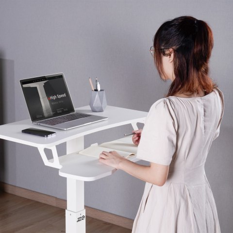 MOBILNA STACJA ROBOCZA Z REGULACJĄ WYSOKOŚCI I PODWÓJNĄ PLATFORMĄ ERGO OFFICE, DO PRACY W POZYCJI STOJĄCEJ, BIAŁA MAx. 8KG, MAx MOBILNA STACJA ROBOCZA Z REGULACJĄ WYSOKOŚCI I PODWÓJNĄ PLATFORMĄ ERGO OFFICE, DO PRACY W POZYCJI STOJĄCEJ, BIAŁA MAx. 8KG, MAx