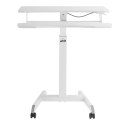 MOBILNA STACJA ROBOCZA Z REGULACJĄ WYSOKOŚCI I  PODWÓJNĄ  PLATFORMĄ ERGO OFFICE, DO  PRACY W  POZYCJI STOJĄCEJ, BIAŁA MAx. 8KG, MAx