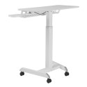 MOBILNA STACJA ROBOCZA Z REGULACJĄ WYSOKOŚCI I  PODWÓJNĄ  PLATFORMĄ ERGO OFFICE, DO  PRACY W  POZYCJI STOJĄCEJ, BIAŁA MAx. 8KG, MAx