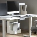 POJEMNIK  PODBIURKOWY / ORGANIZER Z  PÓŁKĄ NA AKCESORIA ERGO OFFICE, BIAŁY, MAx. 5KG, ER-442