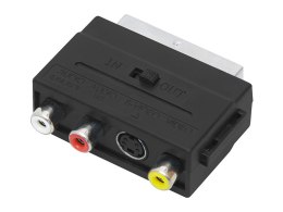 2568# ROZGAŁĘŹNIK WTYK SCART-3 GNIAZDO RCA+GNIAZDO SVHS Z  PRZEŁĄCZNIKIEM