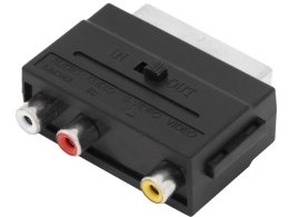 3300# ROZGAŁĘŹNIK WTYK SCART-3 GNIAZDO RCA+ PRZEŁĄCZNIK
